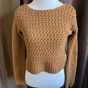 Banana Republic Brown Crochet Cropped Sweater
